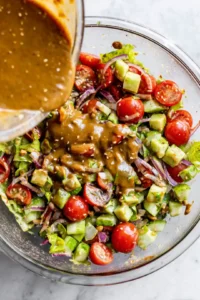 Toss salad with miso dressing