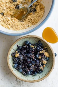 Transfer blueberry mixture into a small dish suitable for air frying