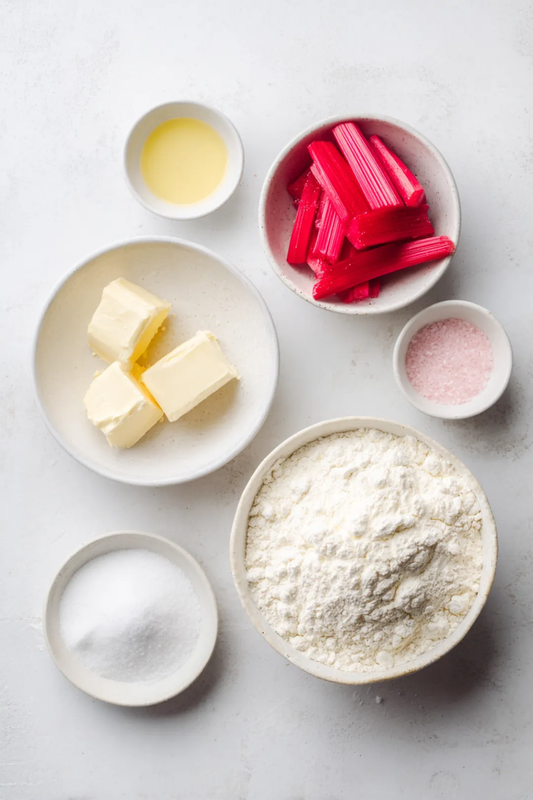 Ugly fruit rhubarb and cardamom galette ingredients