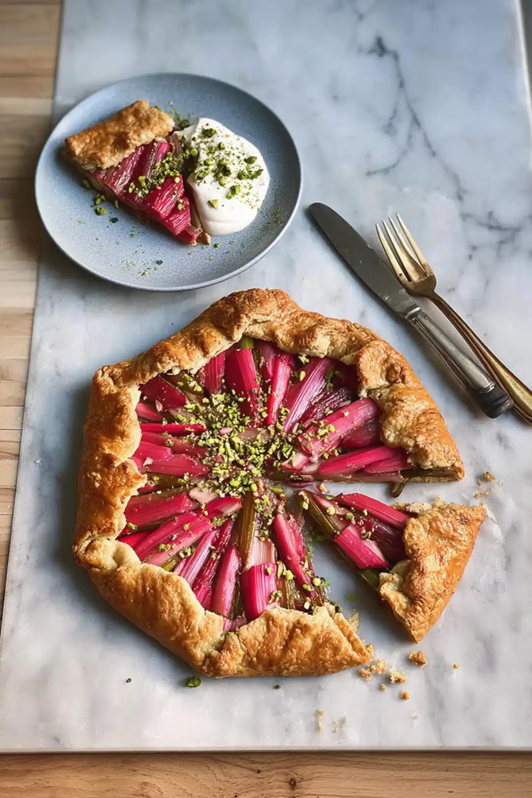 Ugly Fruit Rhubarb and Cardamom Galette