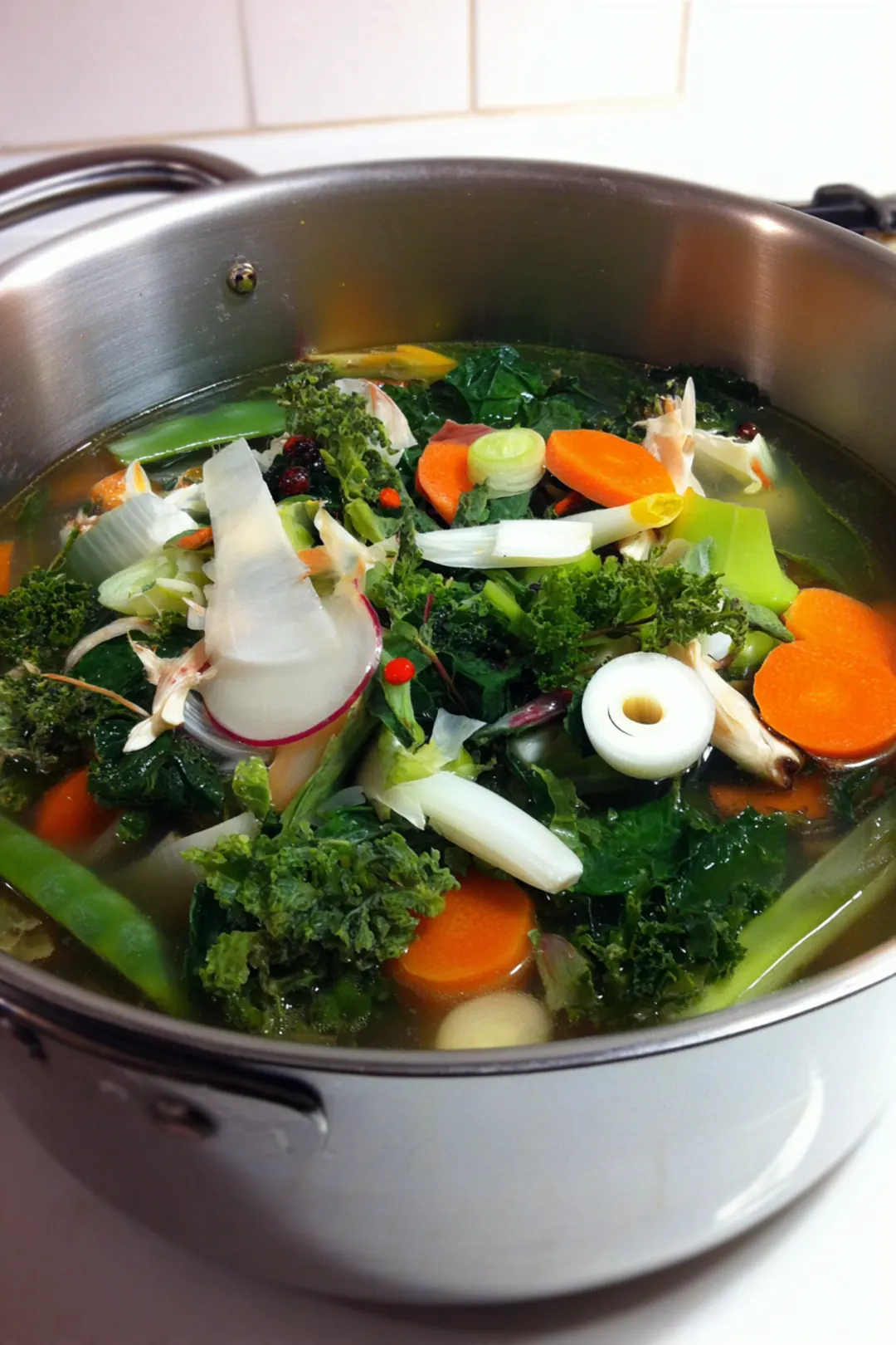 Zero waste vegetable scrap broth