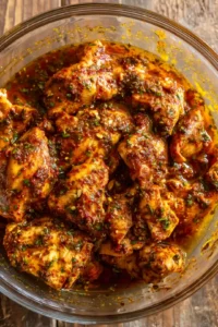 Add chicken pieces to the marinade and let them marinate for at least 30 minutes