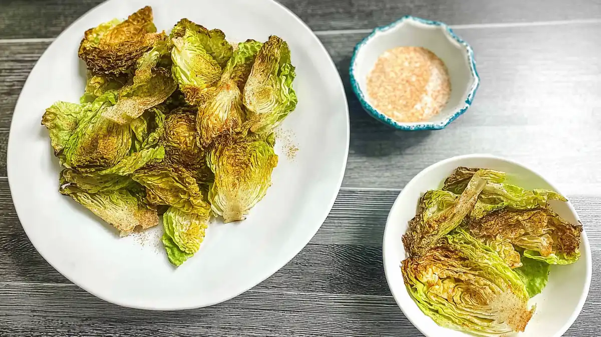 Air Fryer Cabbage Chips with Nutritional Yeast