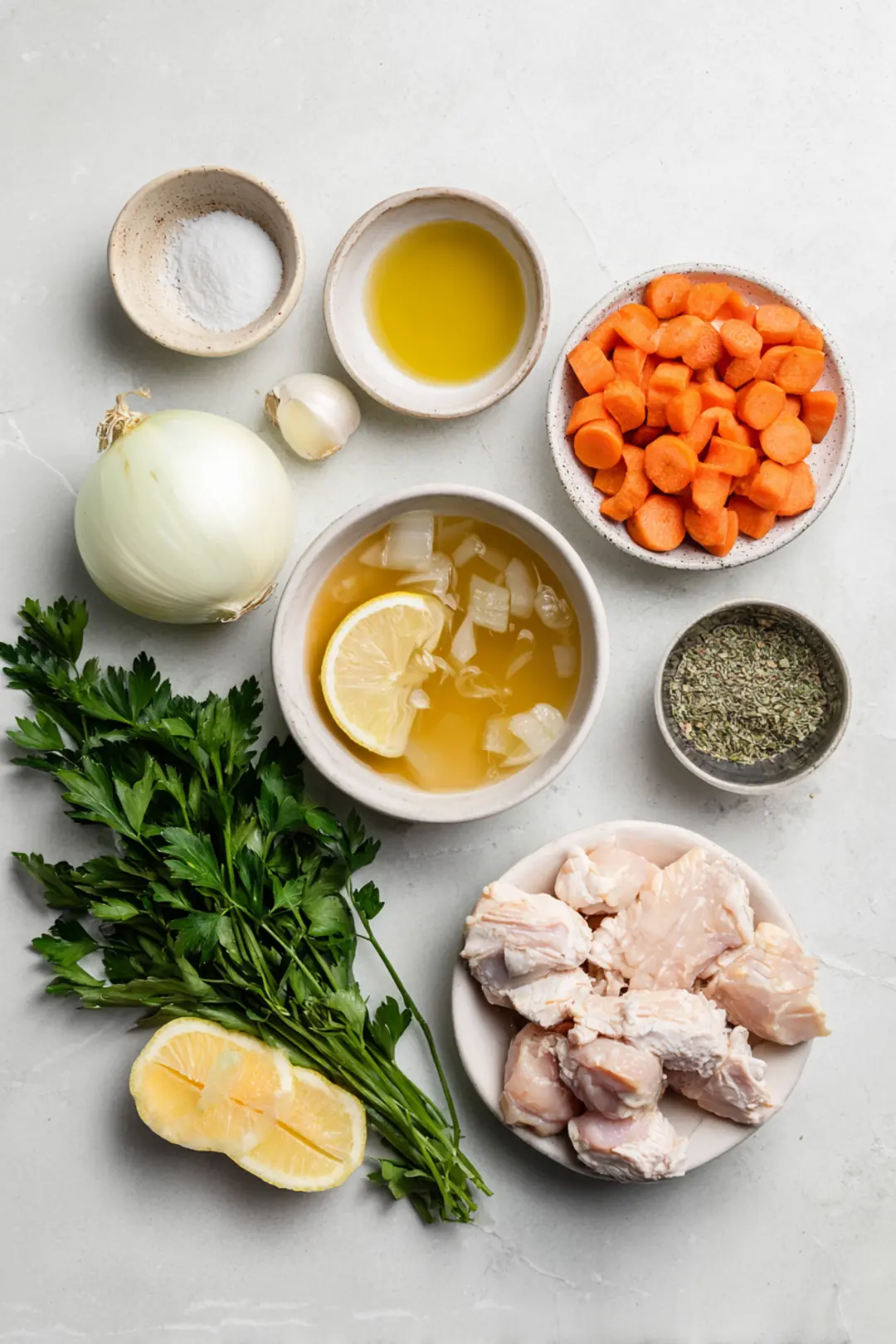 Authentic Mediterranean Lemon Chicken Soup - ingredients