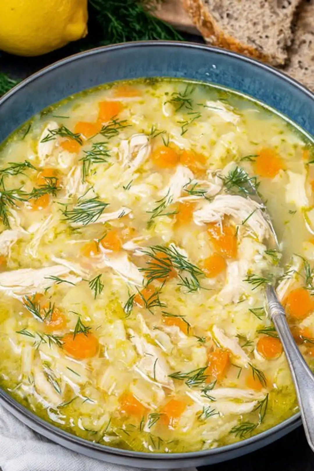 Authentic Mediterranean Lemon Chicken Soup