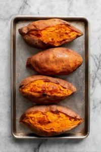 Bake sweet potatoes until tender