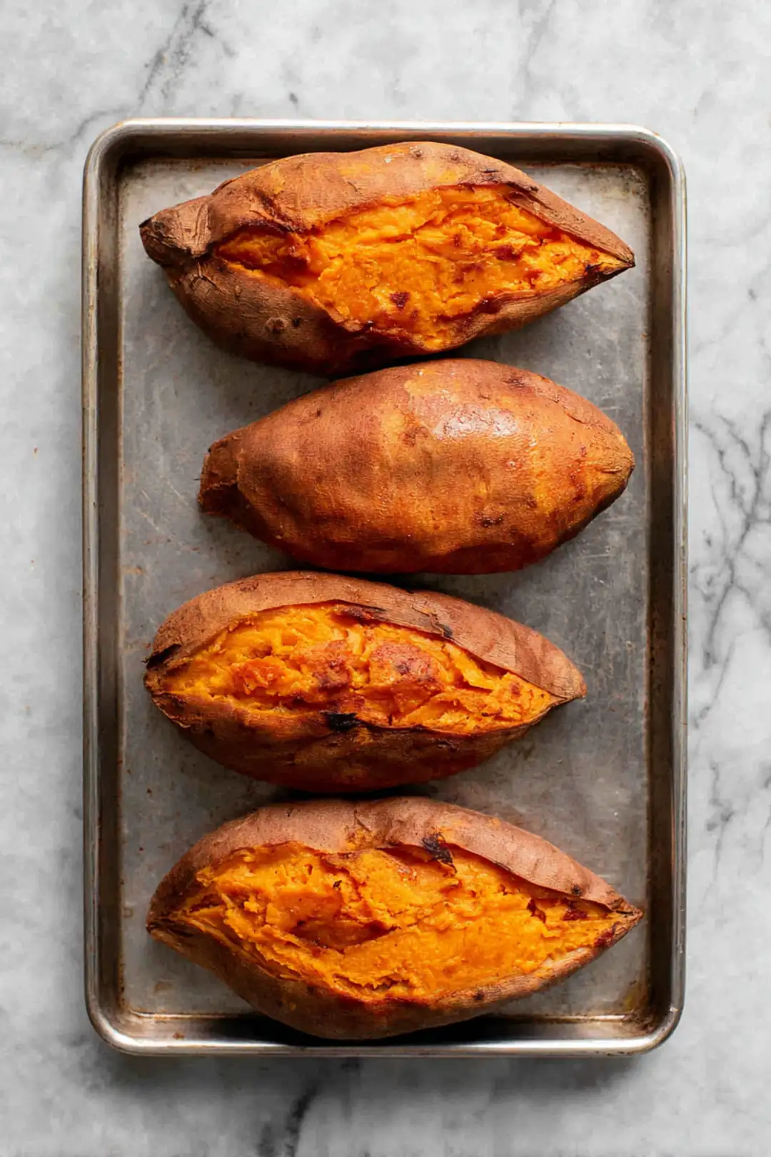 Bake sweet potatoes until tender
