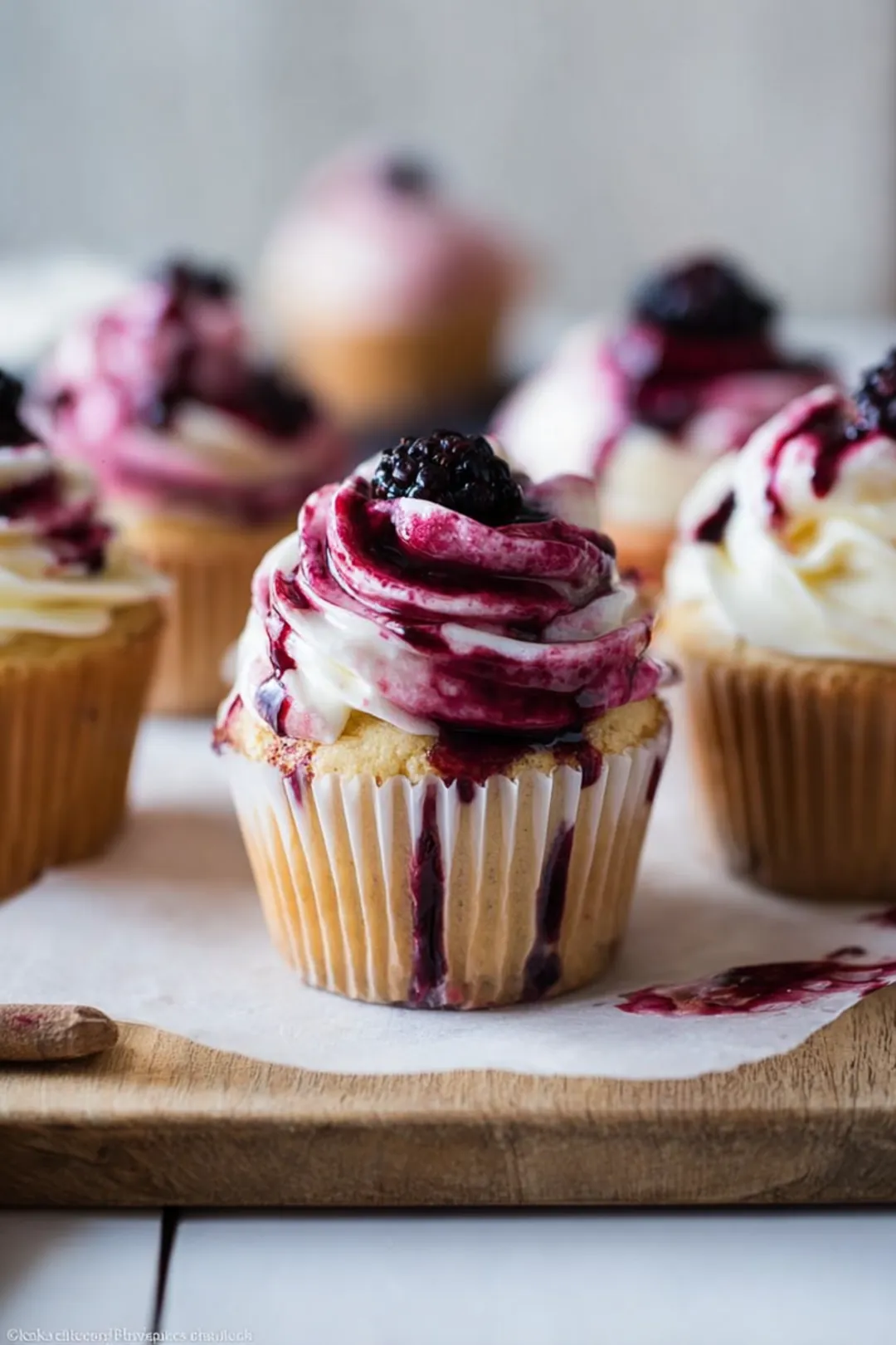 Blackberry Swirl Cupcakes