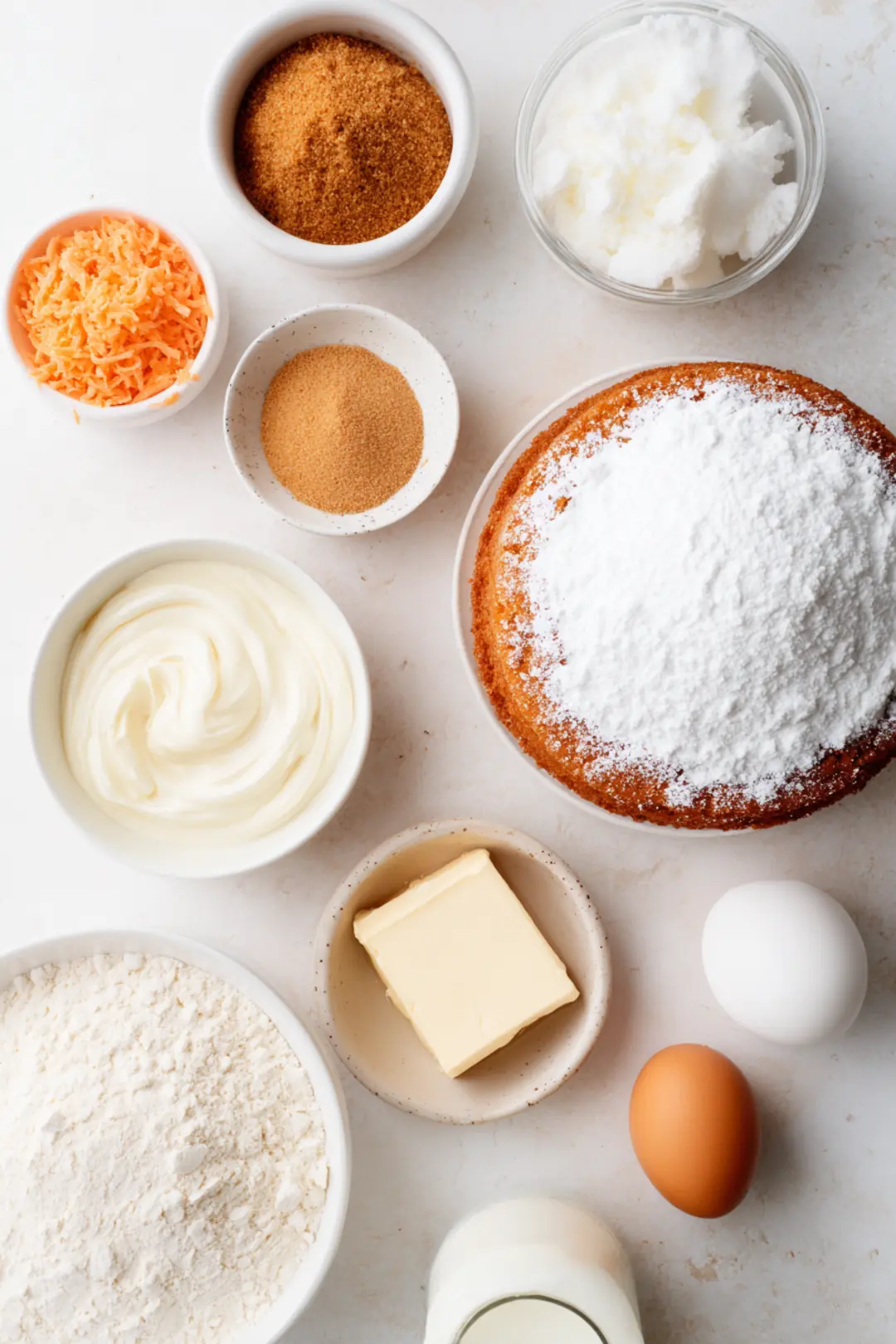 Brown butter carrot cake with cream cheese frosting - ingredients