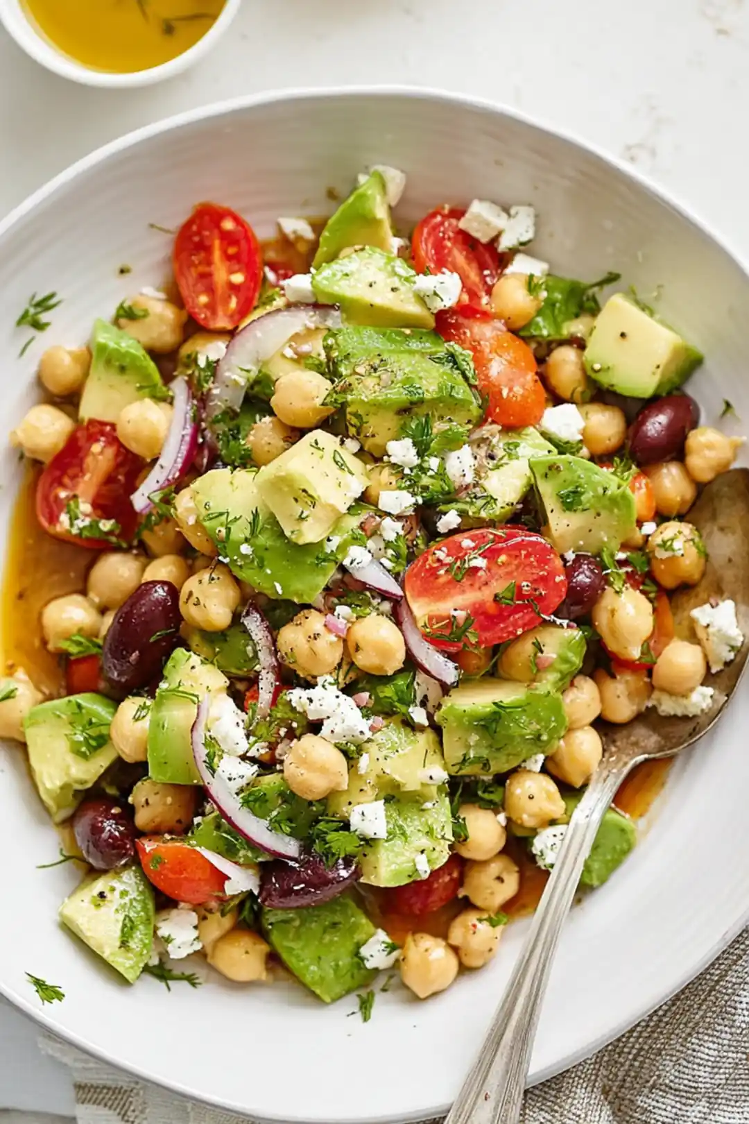 Chickpea Feta Avocado Salad
