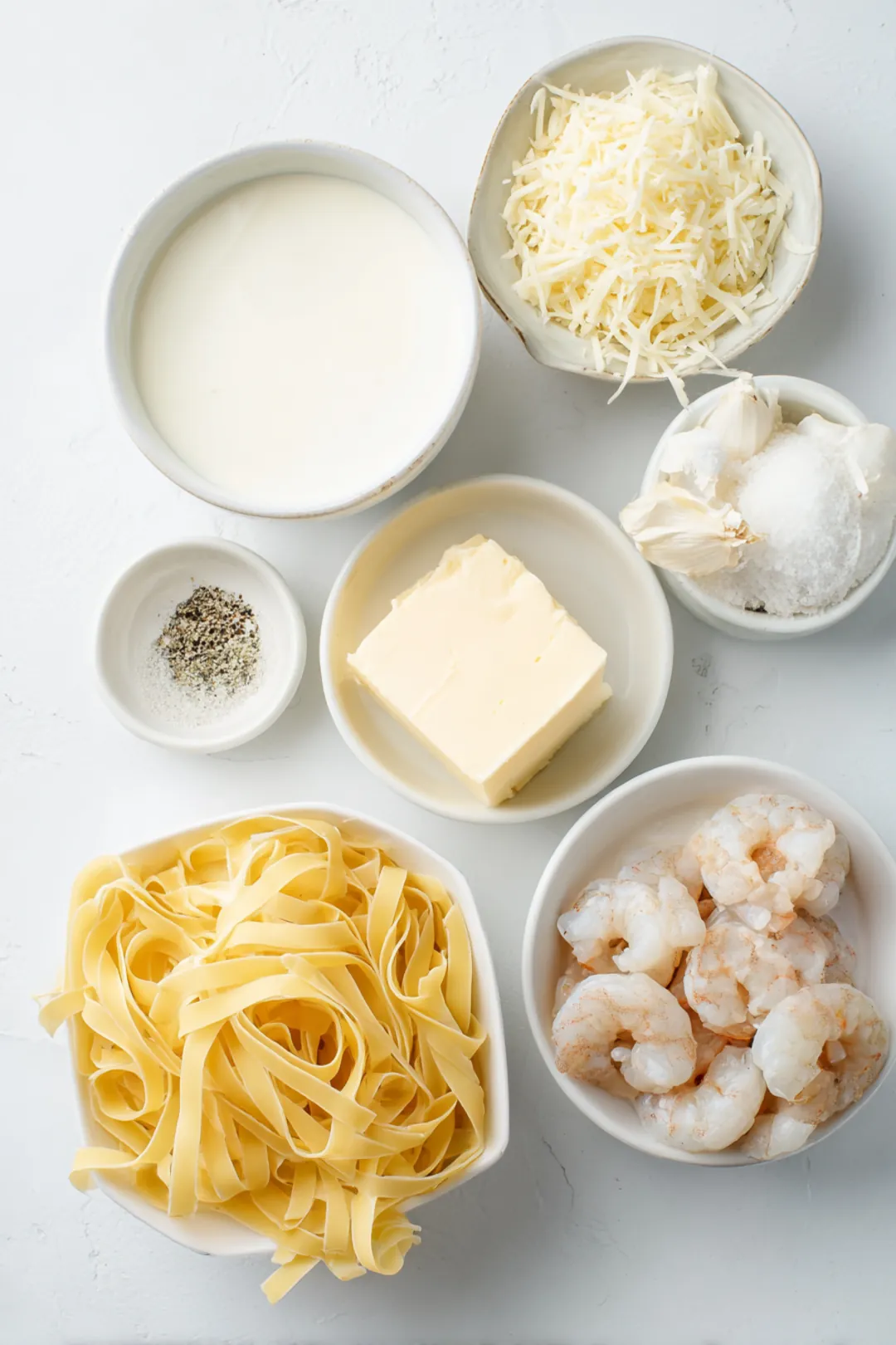 Classic Shrimp Fettuccine - ingredients