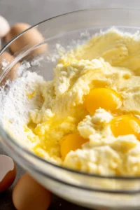 Cream together softened butter and sugar