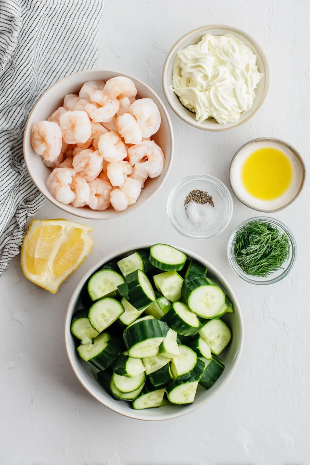 Cucumber Shrimp Salad ingredients