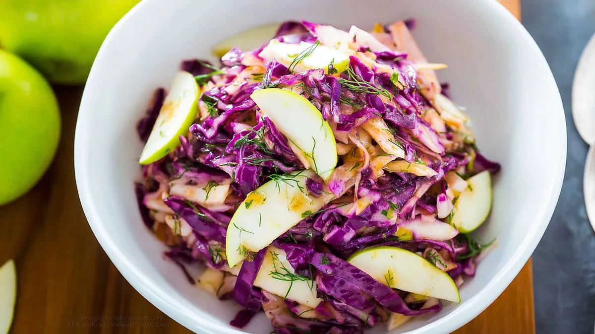Fermented Cabbage and Apple Glow Slaw