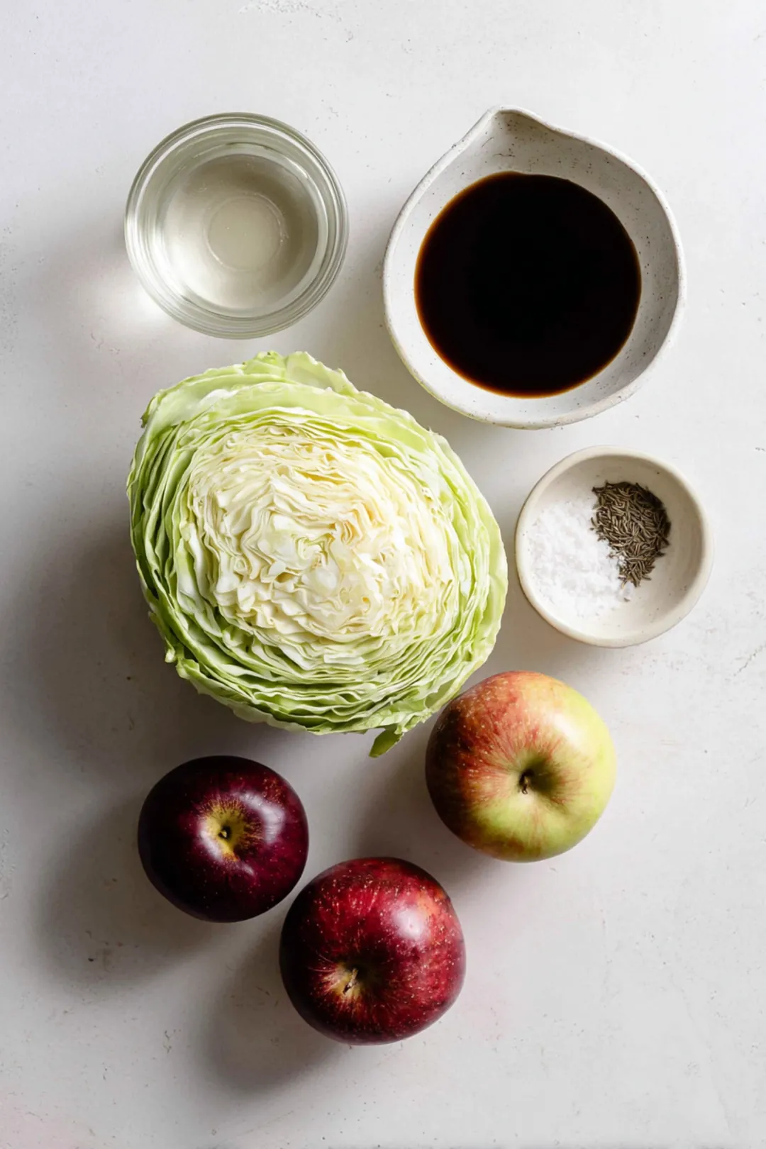 Fermented cabbage and apple glow slaw ingredients