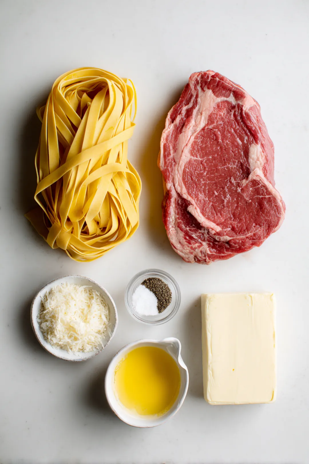 Garlic Butter Steak Pasta - ingredients