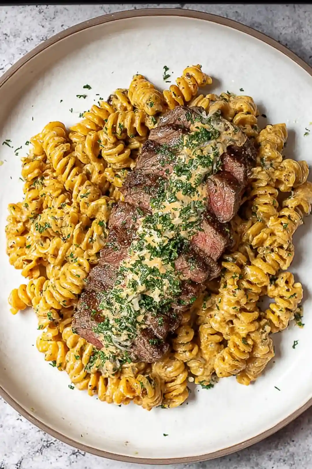Garlic Butter Steak Pasta