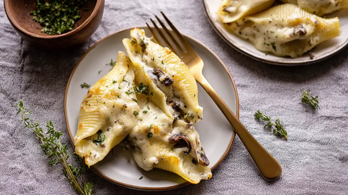 Garlic Mushroom stuffed shells