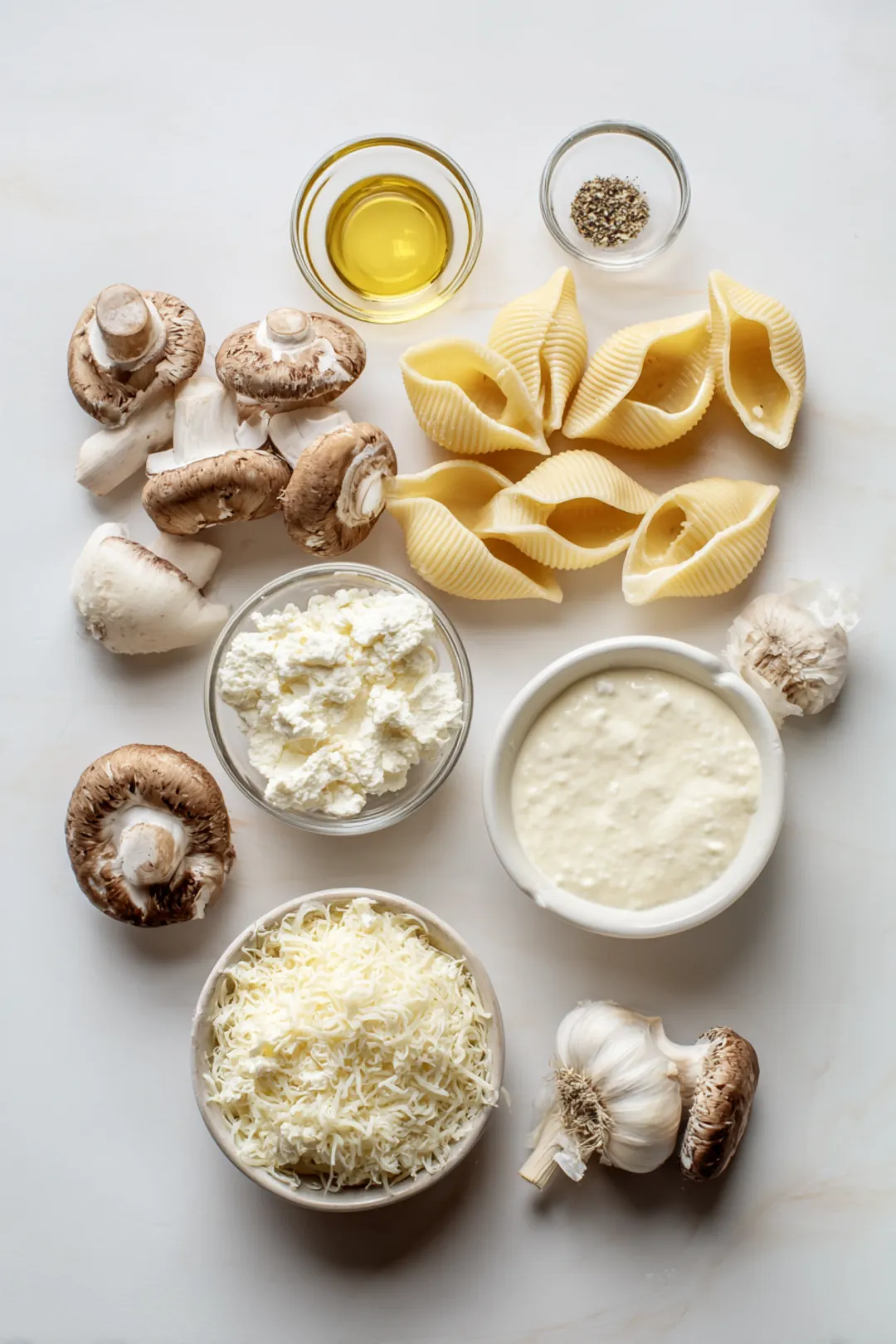 Garlic mushroom stuffed shells ingredients