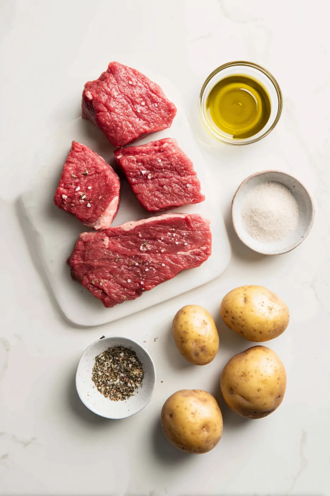 Garlic Steak Bites and Potatoes ingredients