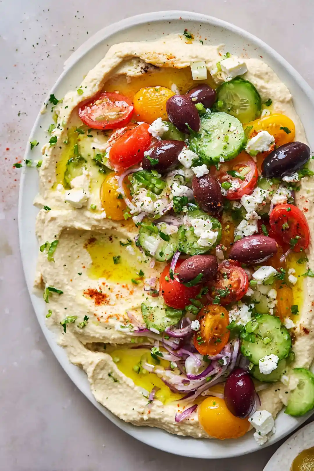 Greek Salad Hummus Dip