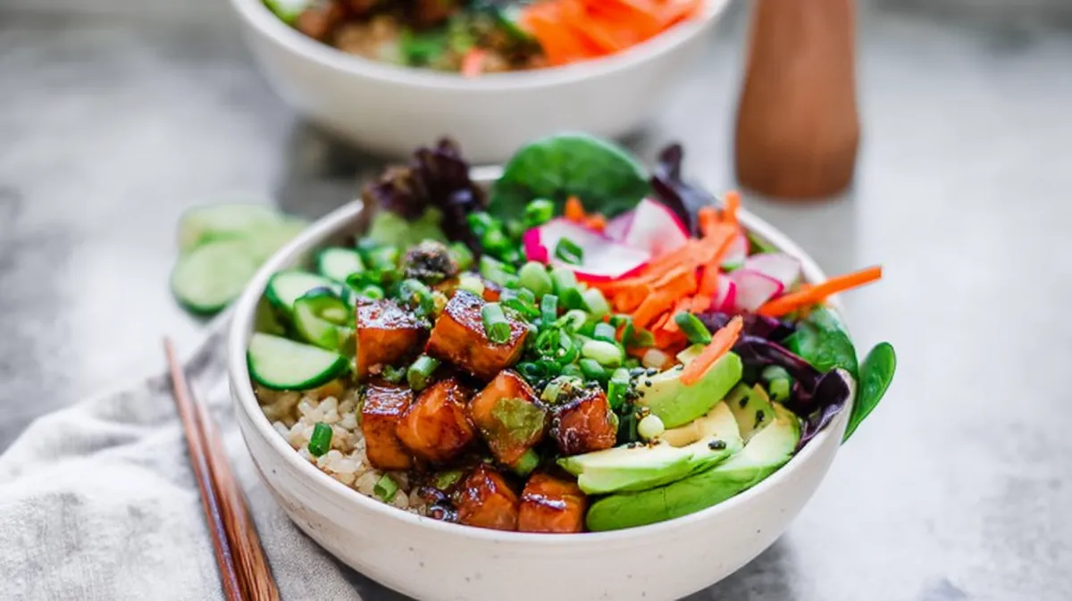 high-protein festival poke bowls with quinoa