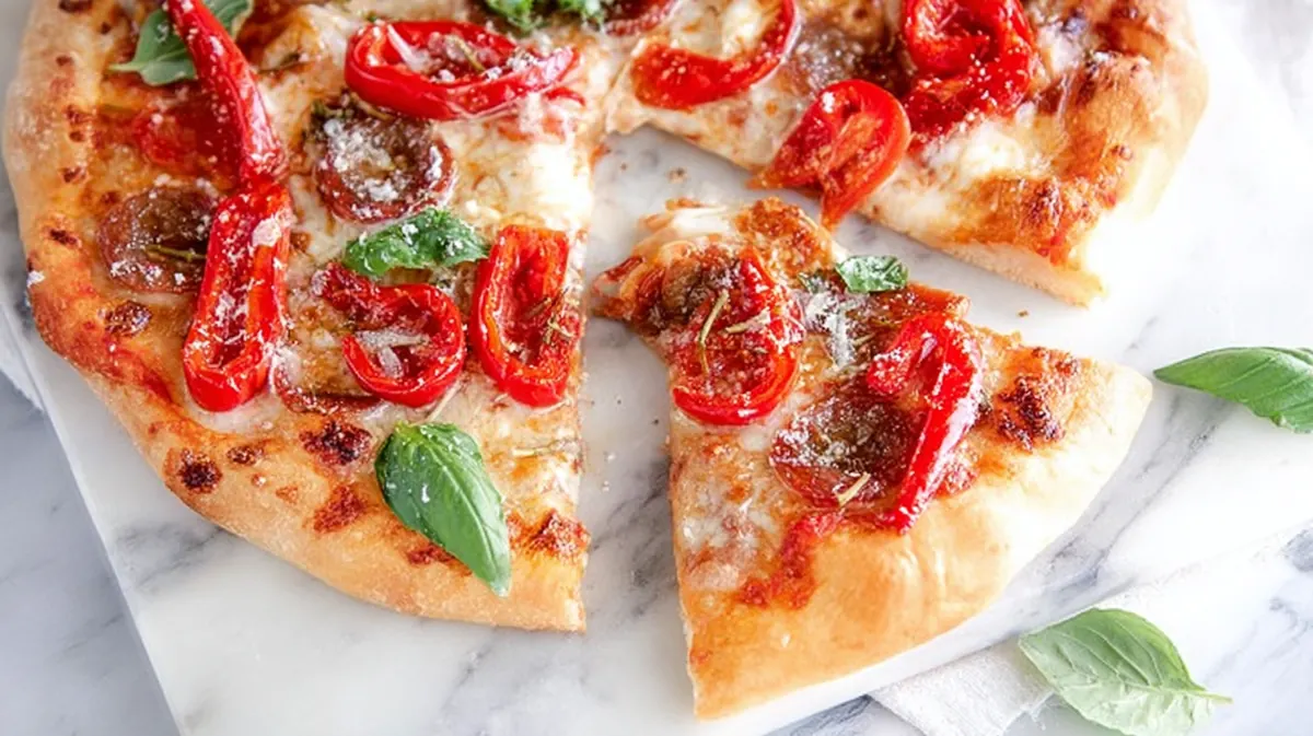 Hot calabrian chili pepperoni pizza