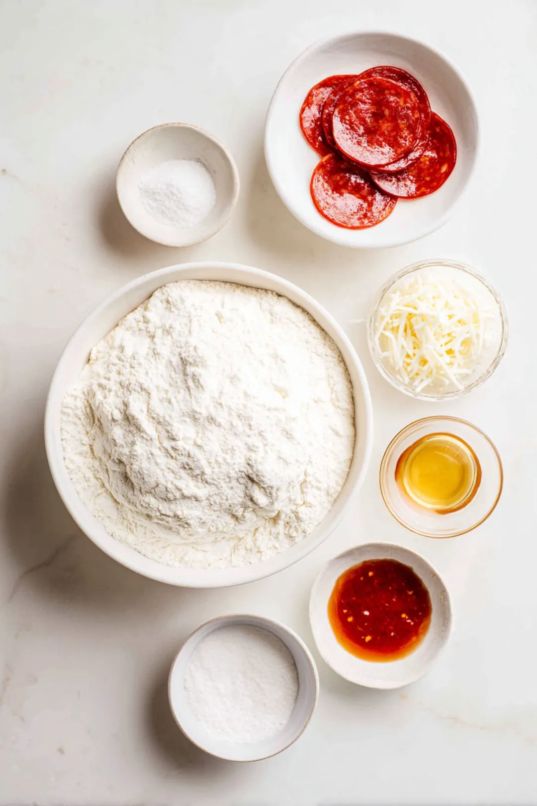 Hot Calabrian chili pepperoni pizza ingredients