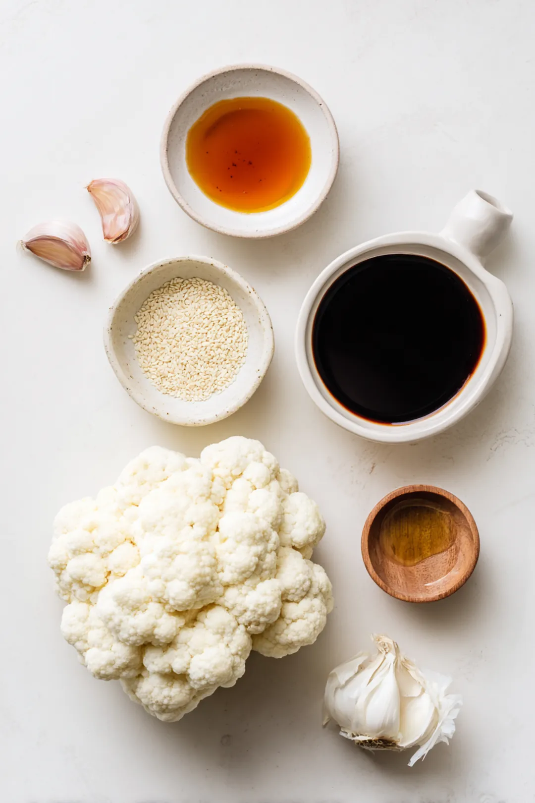 Korean style baked cauliflower ingredients