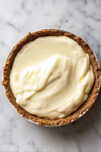 Layer the sliced apples evenly on top of the cheesecake filling