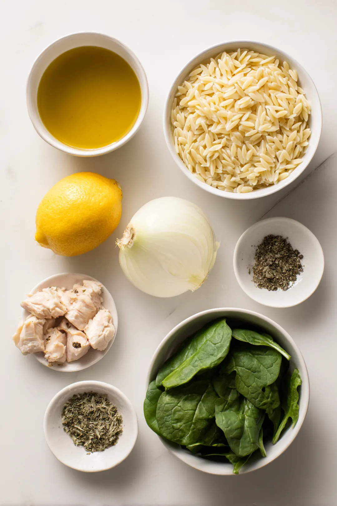 Lemon Chicken Orzo Soup - ingredients