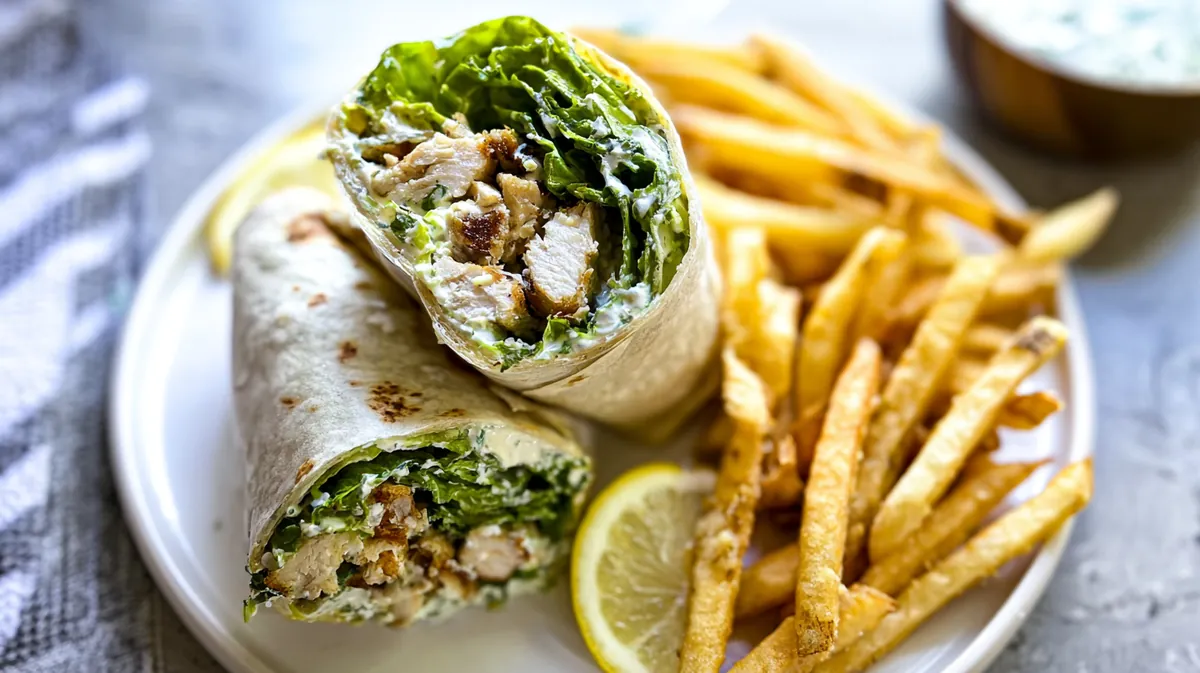 Lemon Herb Chicken Caesar Wraps