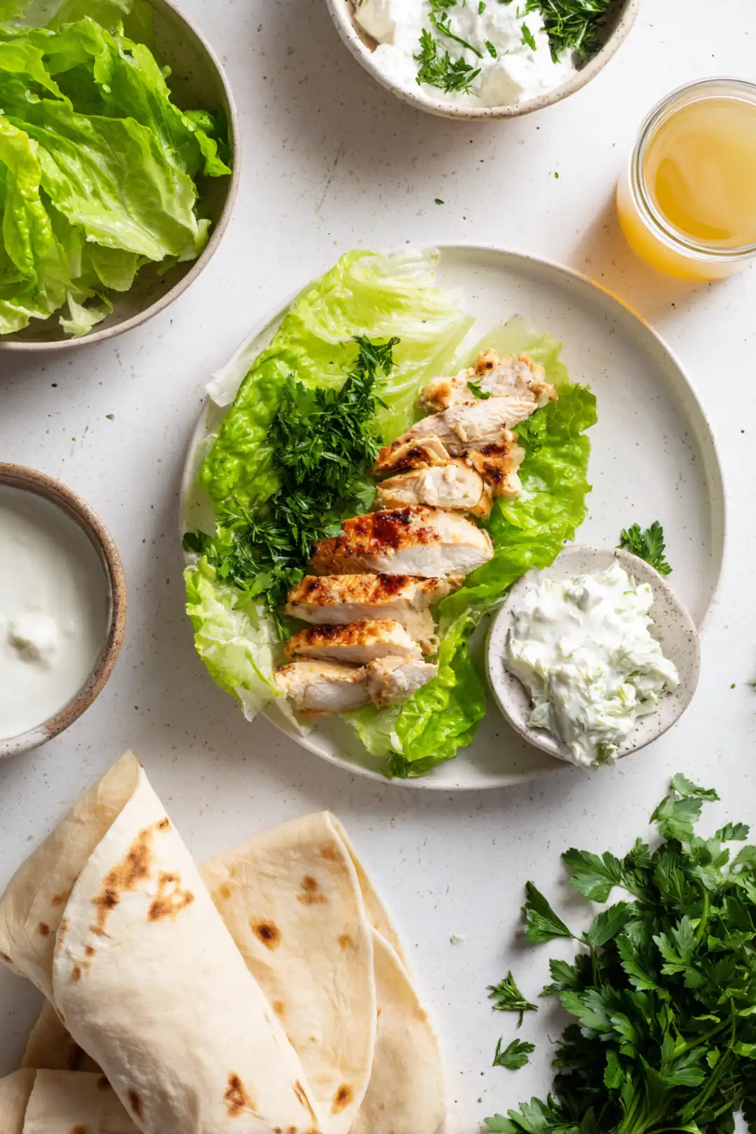 Lemon Herb Chicken Caesar Wraps - ingredients