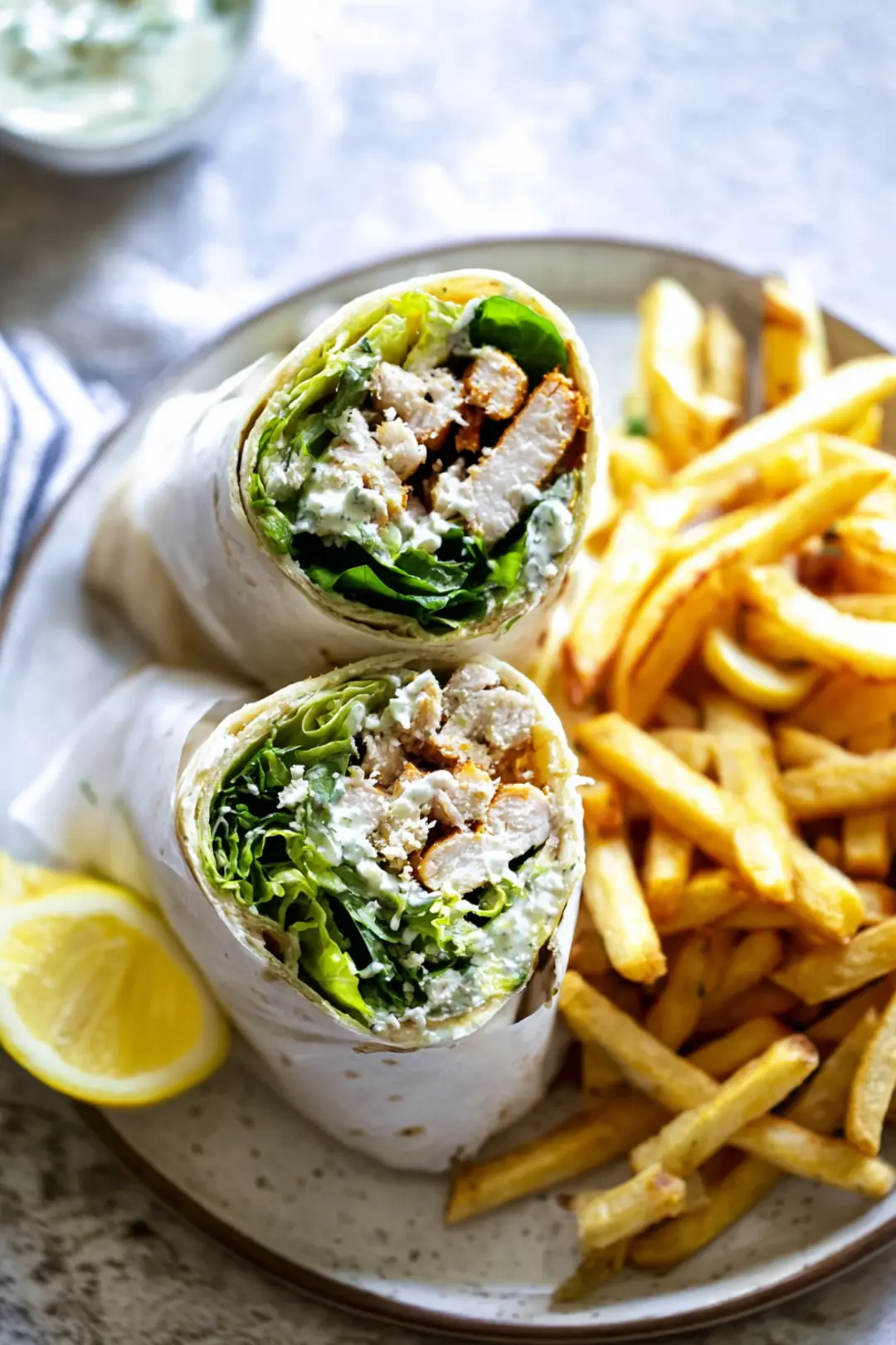 Lemon Herb Chicken Caesar Wraps
