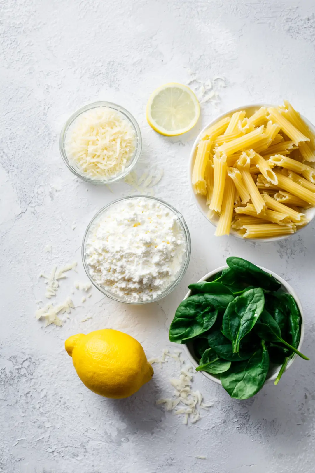 Lemon ricotta pasta ingredients