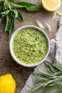 Let the dressing sit at room temperature for about 10 minutes before serving