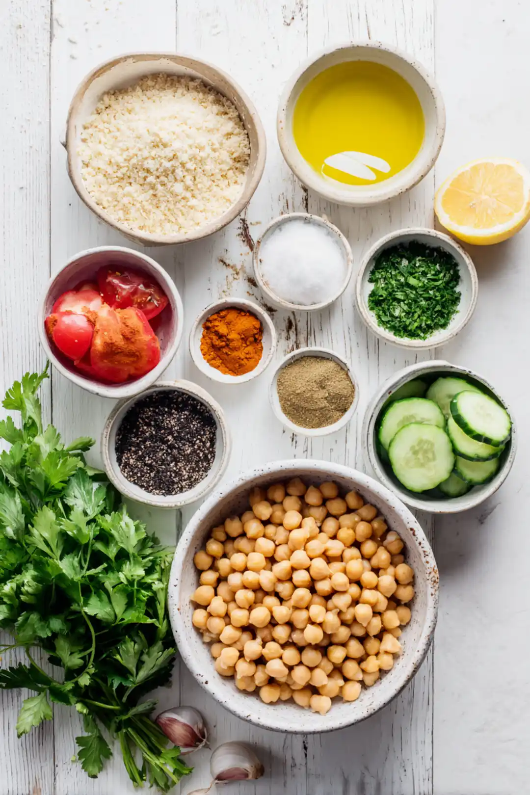 Mediterranean Chickpea Burger - ingredients