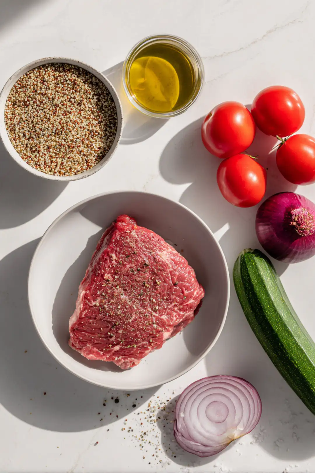 Mediterranean Steak Bowl - ingredients