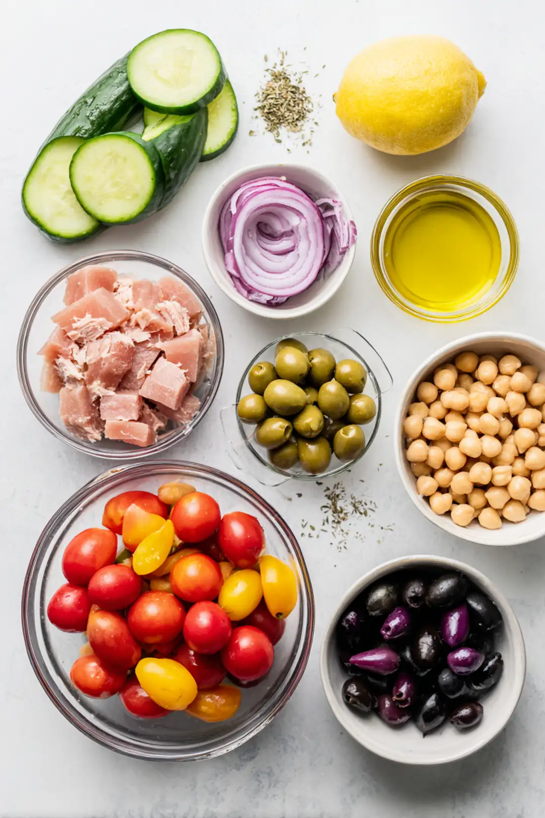 Mediterranean Tuna Salad - ingredients