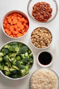 Mix gochujang, soy sauce, and sesame oil to create the sauce