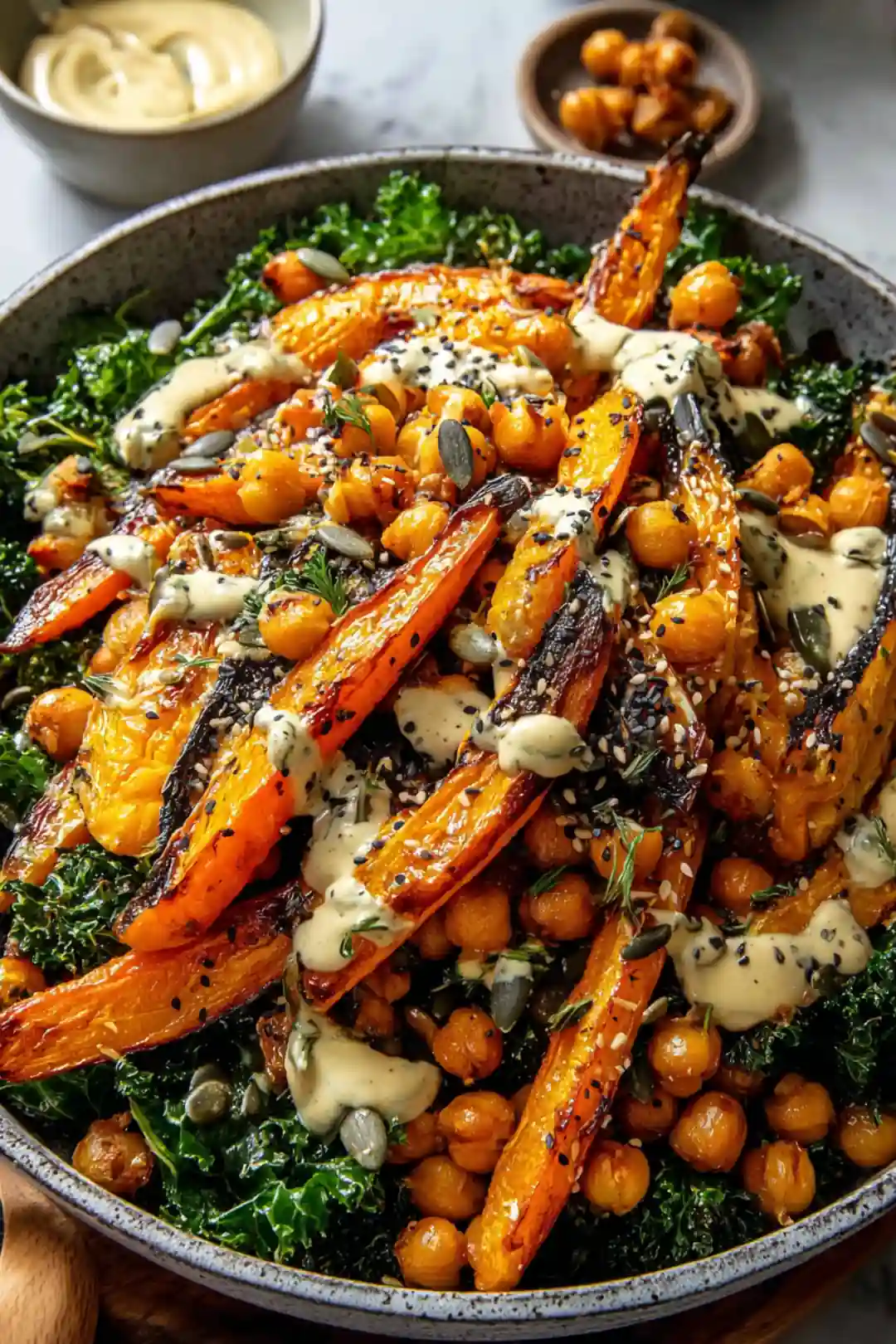 One-Pan Roasted Carrot and Chickpea Bowl