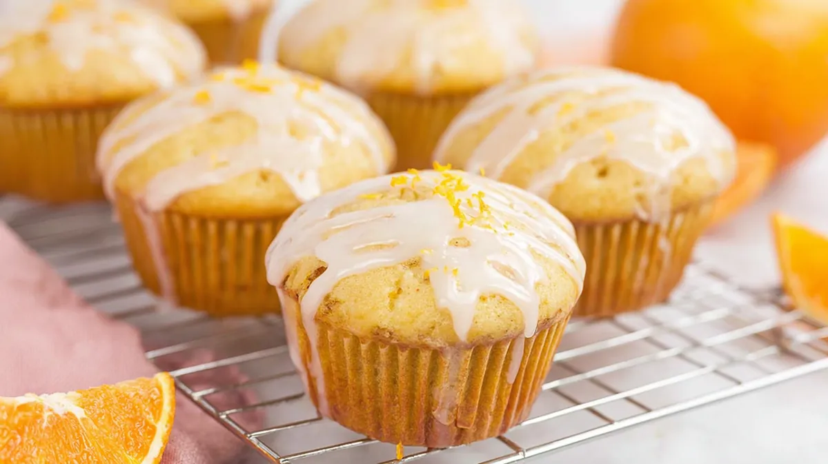 Orange Muffin with creamy glaze
