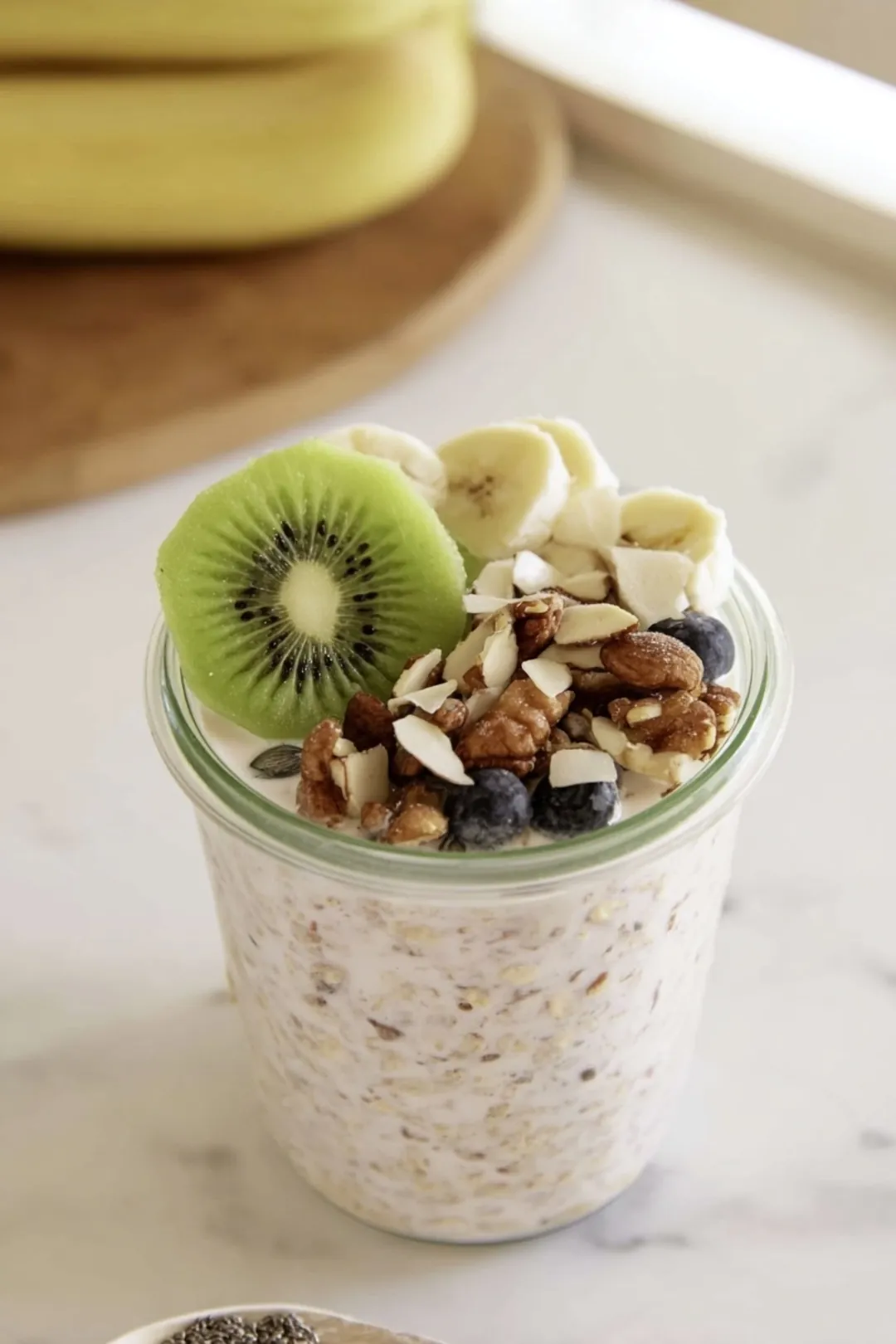 Overnight oats with flax and prebiotic fiber