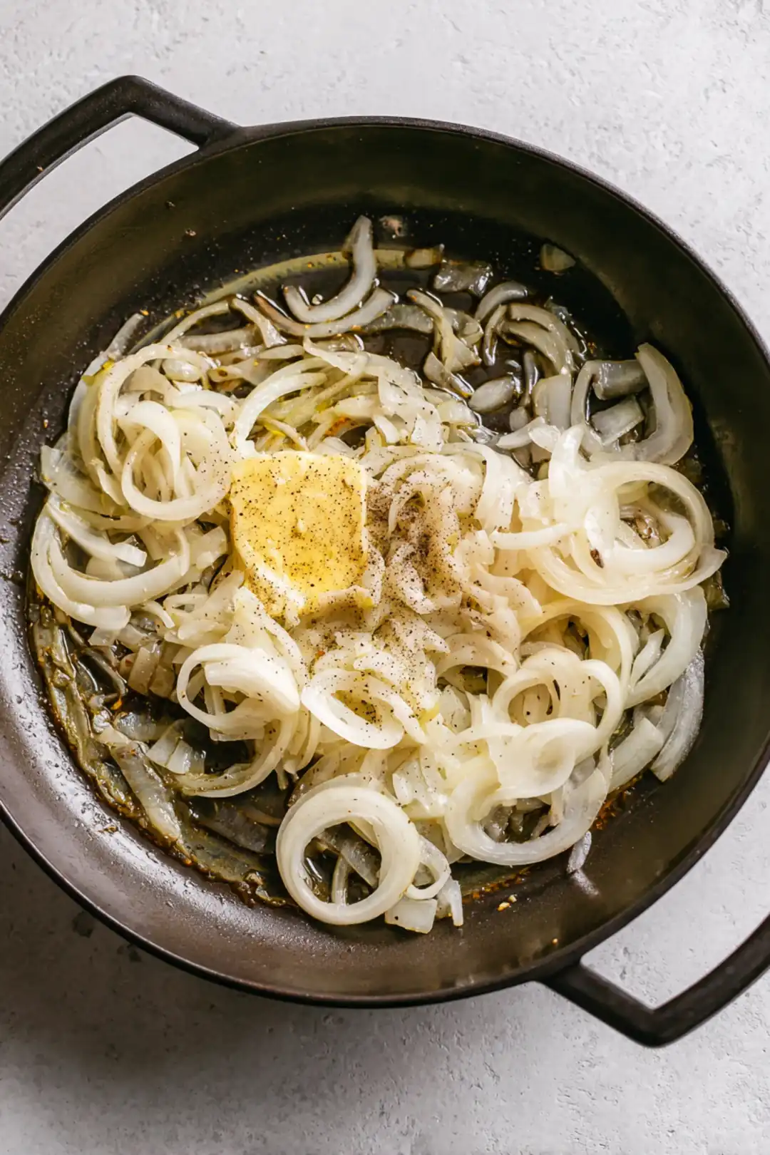 Preheat the oven to 375 degrees Fahrenheit and caramelize onions