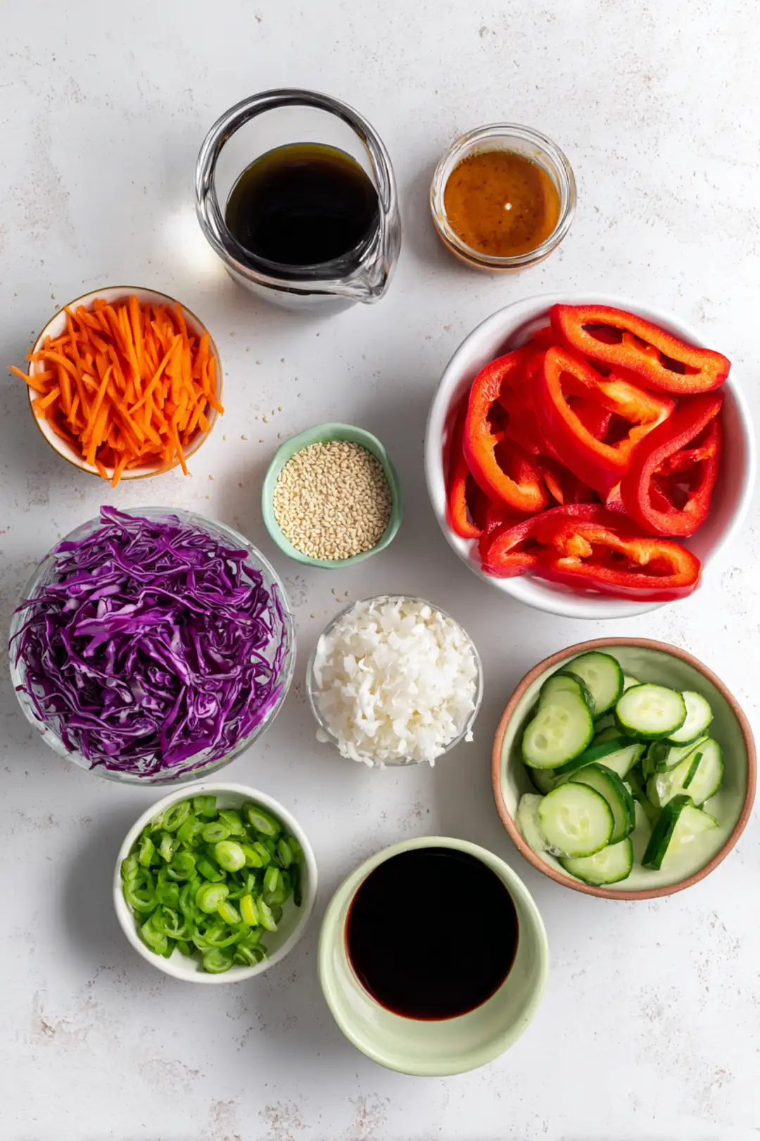 Purple Cabbage Chaos Salad with Miso ingredients