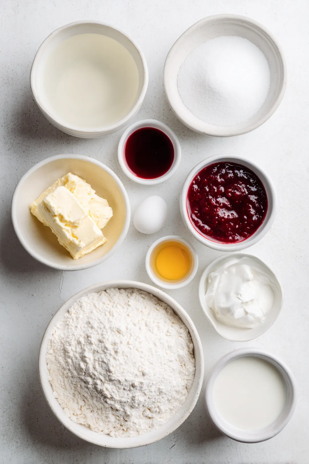 Raspberry Cream Cheese Rolls with Vanilla Glaze ingredients