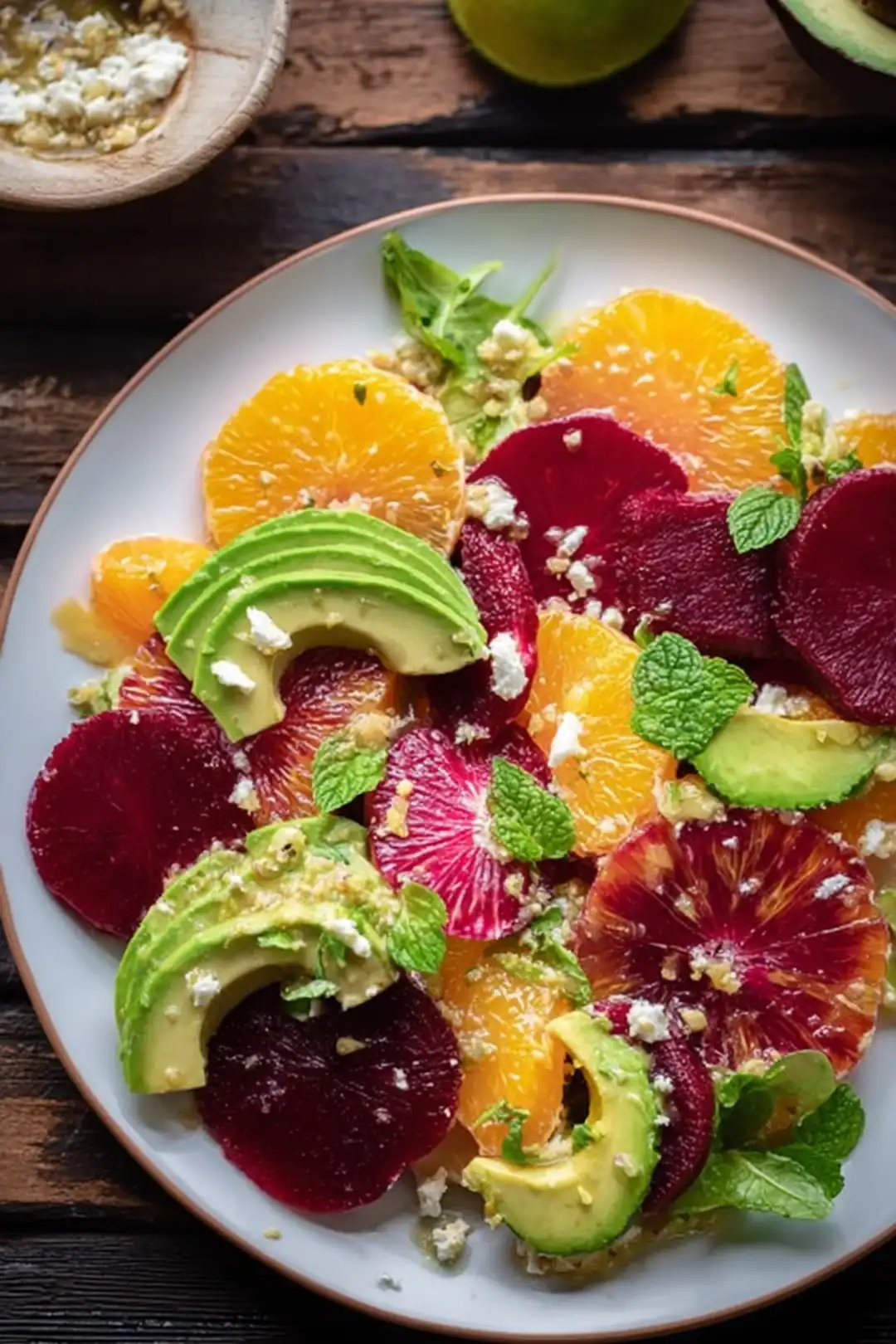 Roasted Beet Orange Avocado Salad