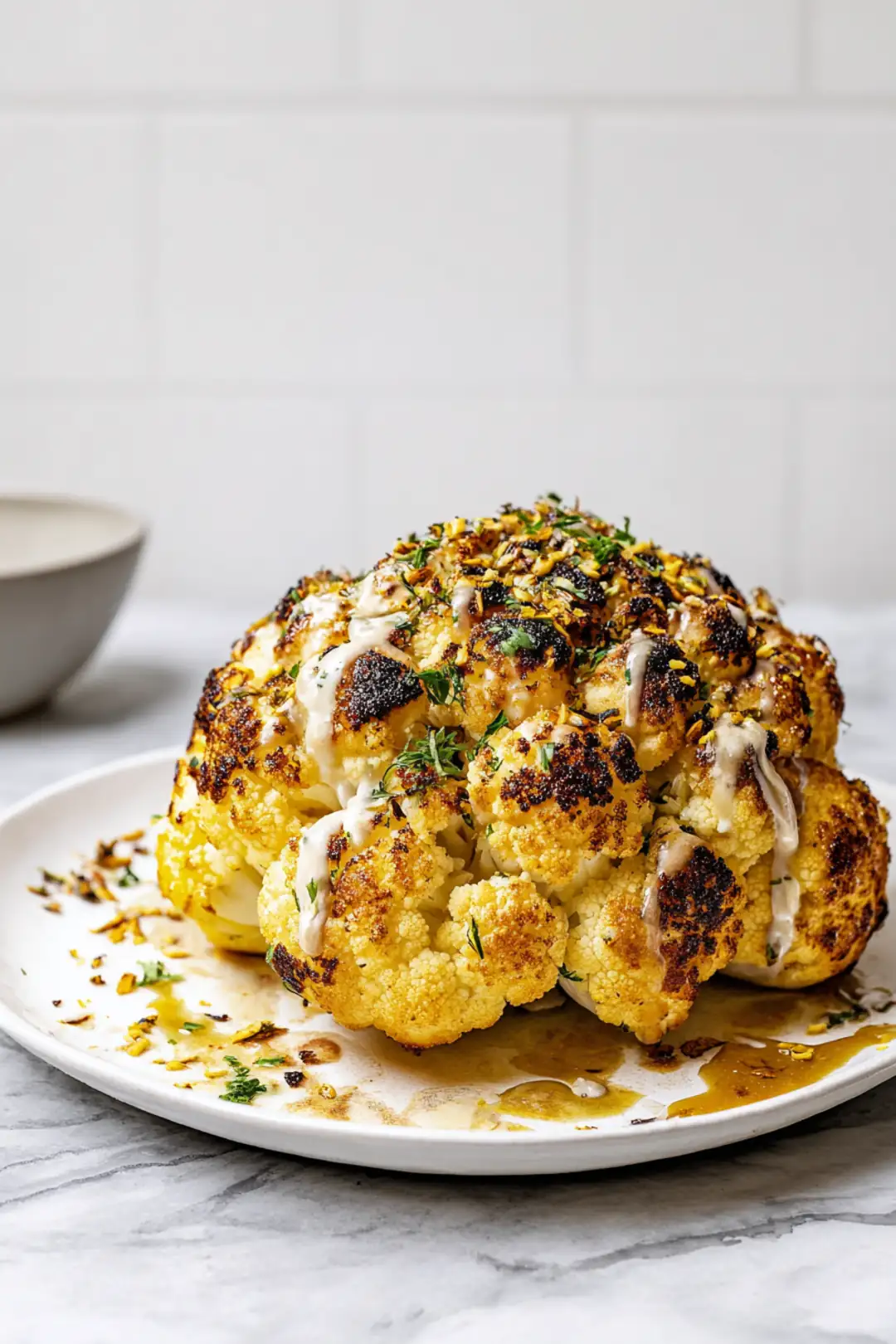Roasted cauliflower with chicory root glaze