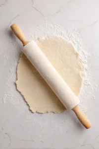 Roll out the pizza dough on a floured surface