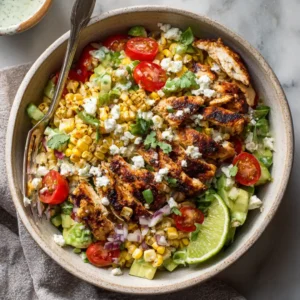 Serve the street corn chicken salad and enjoy fresh flavors